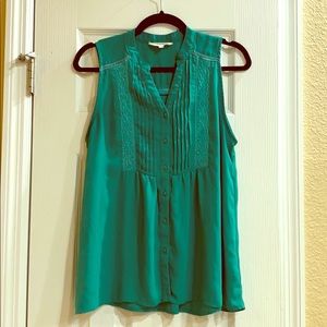 Crescent Stitch Fix Green Sleeveless Blouse